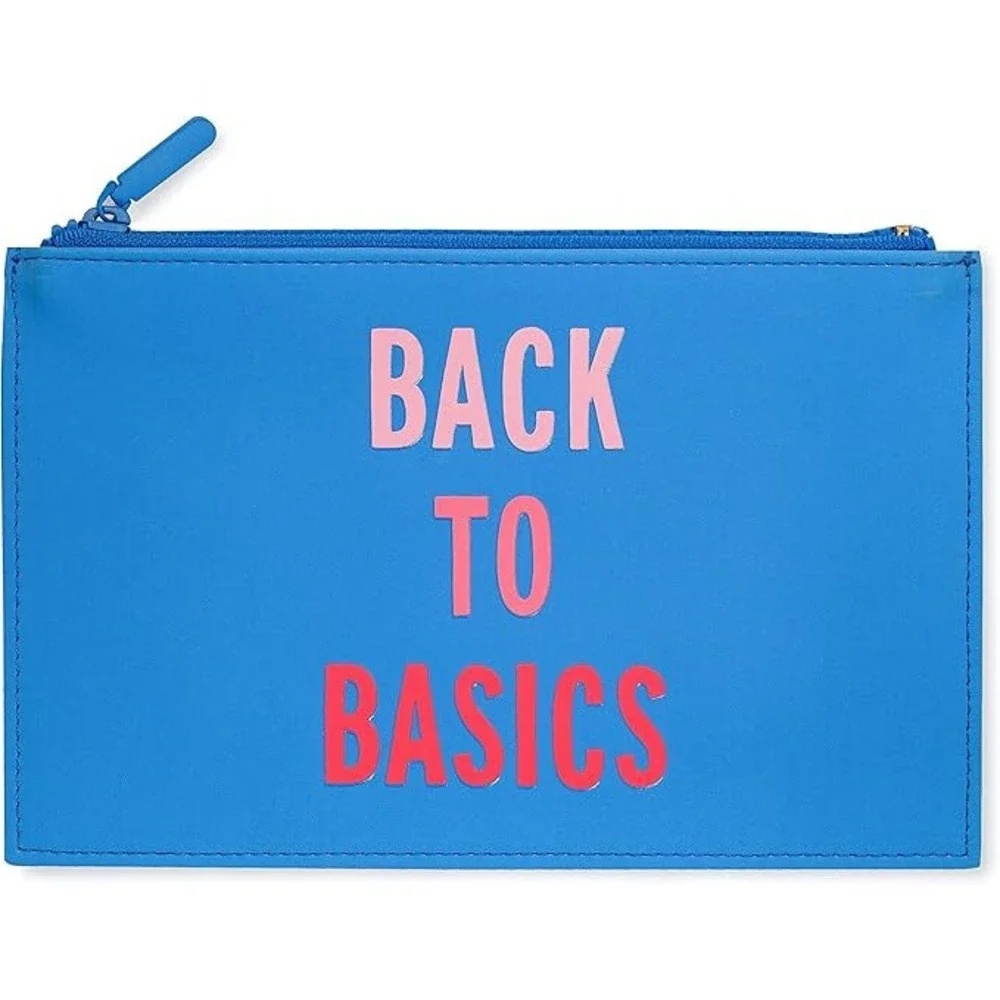 Kate Spade Pencil Case Set Unisex OS Blue New Back to Basics Striped Pouch
